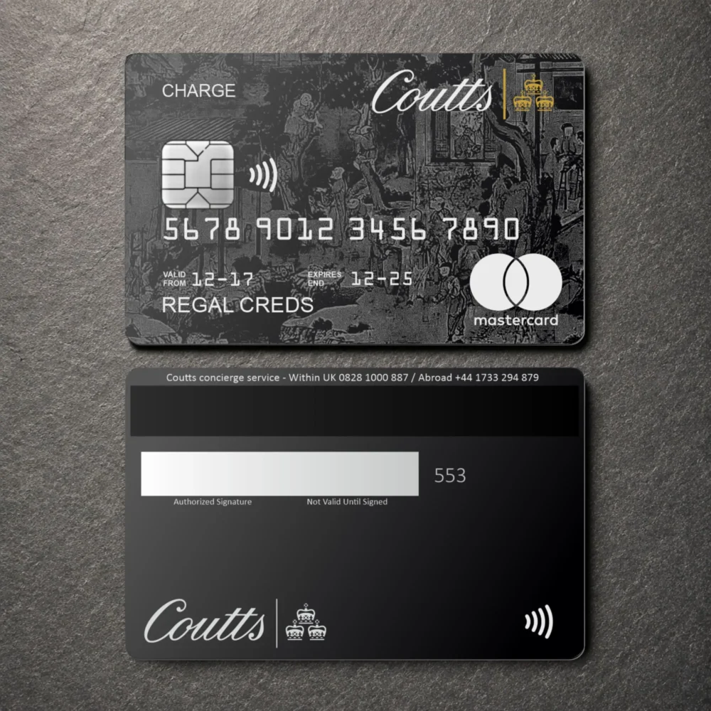COUTTS SILK WORLD CARD - custom metal credit card