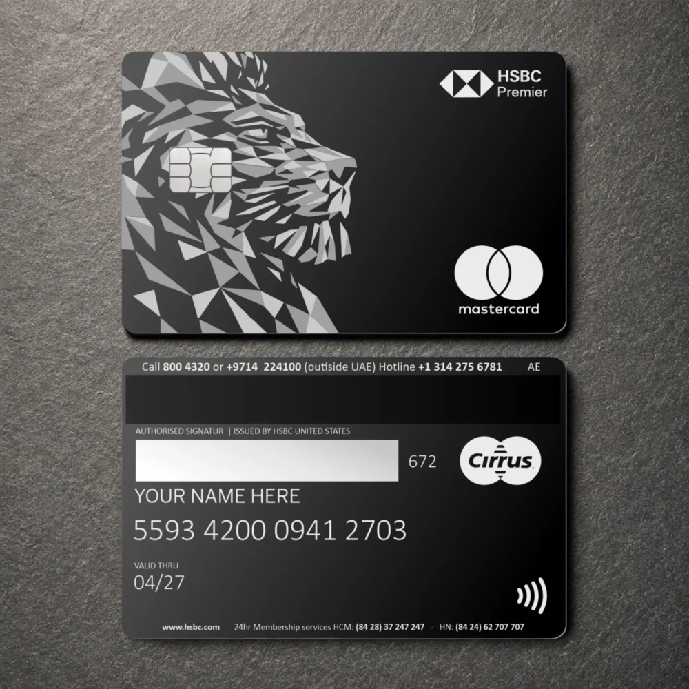 HSBC Black Premier - Custom Metal Credi Card