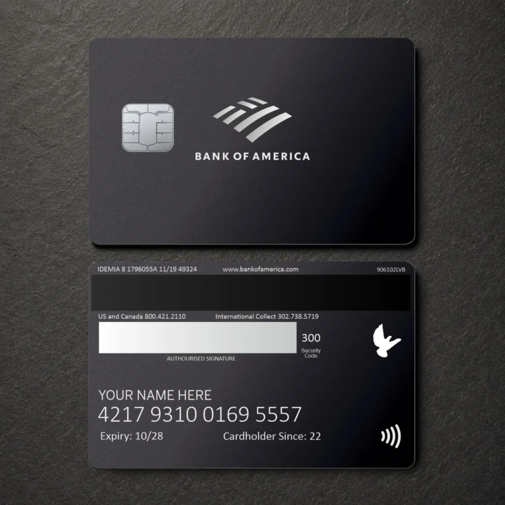 Bank Of America Premier Rewards - custom metal cards
