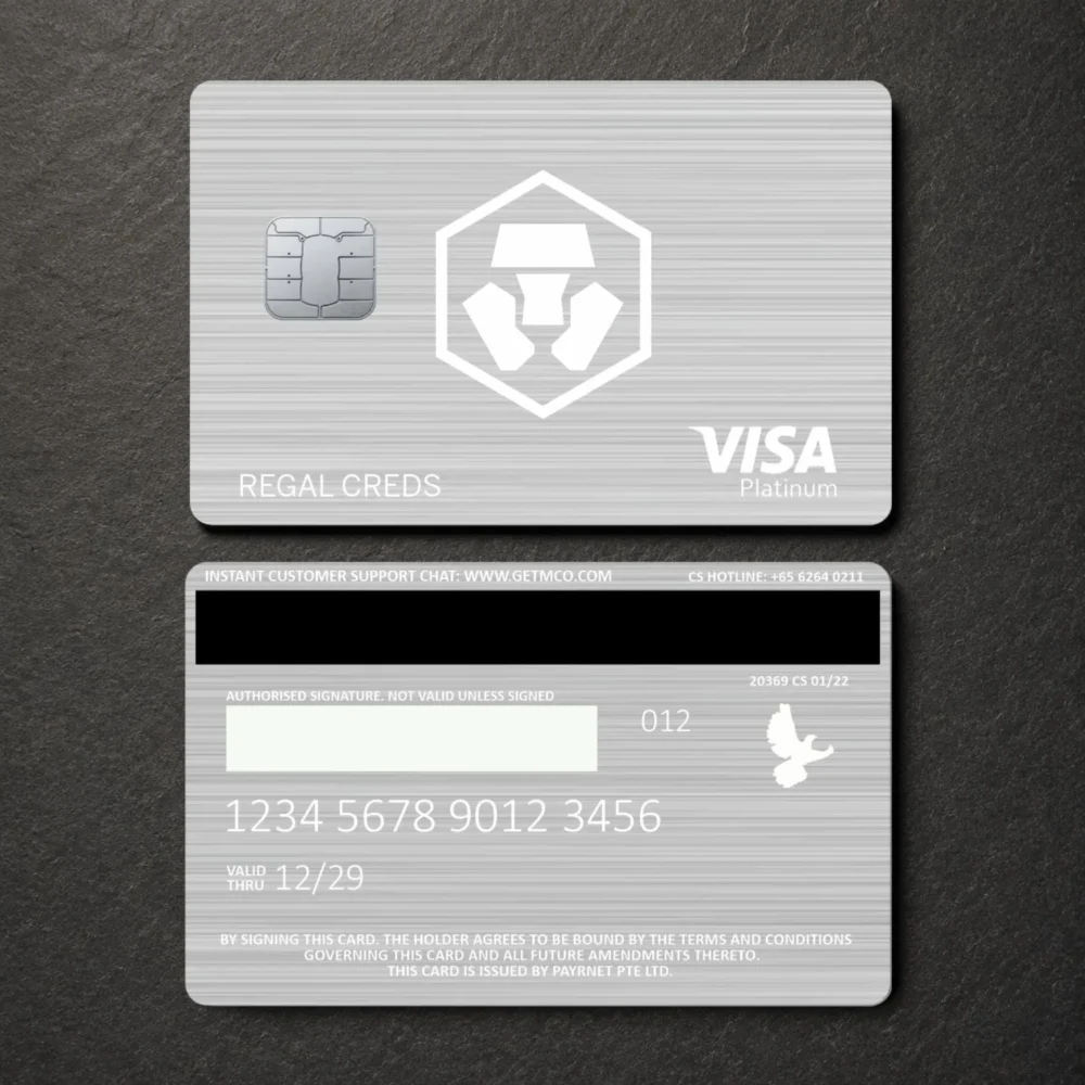 Crypto.com Silver Card (Icy White) - Custom Metal Credit Card